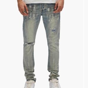 Purple Brand Jeans Light Indigo Paint Blowout P001-LIA Size 36